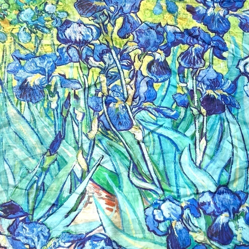 Silk made in Italy scarf double sided Venice flowers hand painted - Picture 9 of 13